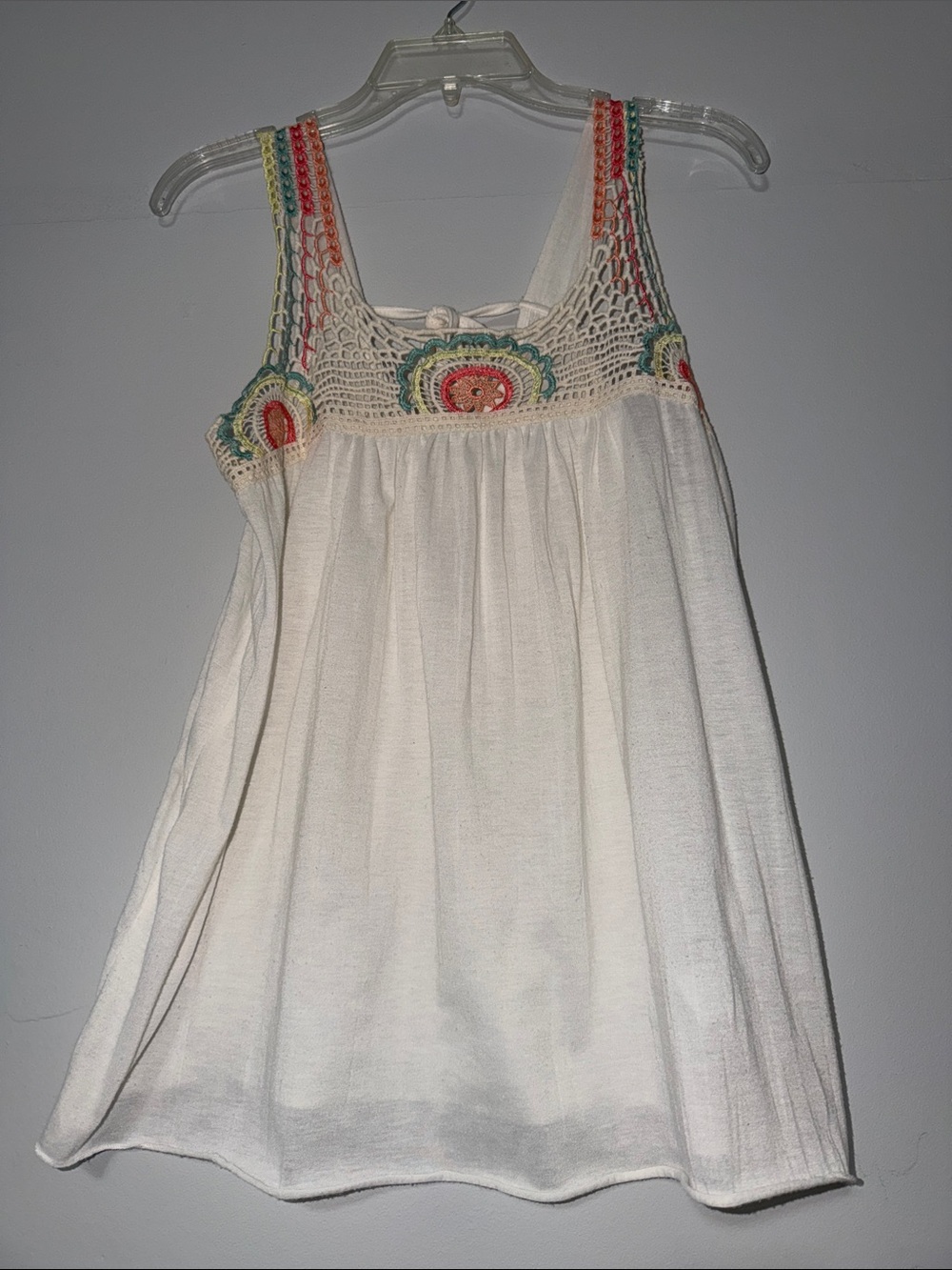 Embroidered Tank top super cute! Size Large